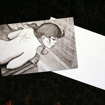 Acrophilia - 4x6" Postcard - lowbrow art drool fetish heights