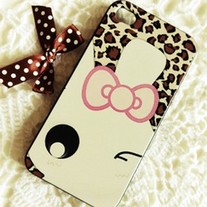 New Cute Leopard Pattern Rabbit Face iPhone Hard Case Cover