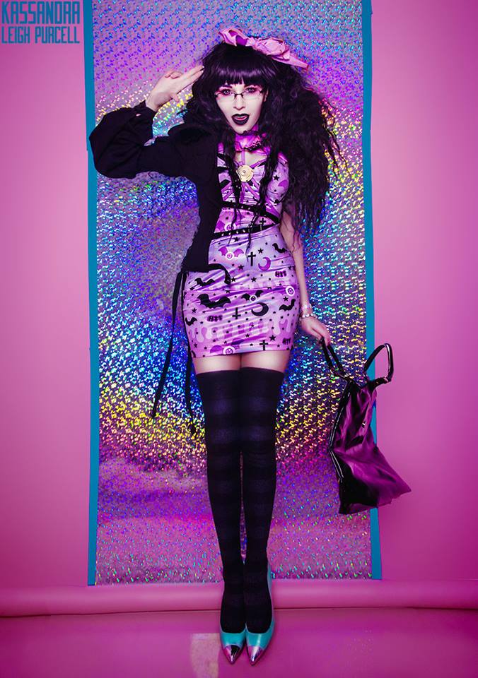 Dripping Sky Bodycon Dress MADE TO ORDER creepy cute, pastel goth, bats