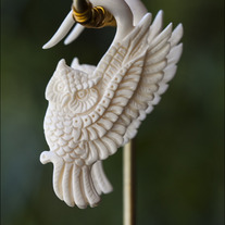 4g Owls - bone earrings