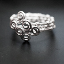 Sterling Silver Wire Wrapped Adjustable Ring