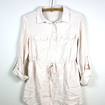 Blush Button-up With Waist Tie