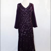 Purple Sequined Formal Dress