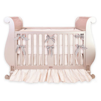 Custom Silk Crib Bedding - Ruffled Skirt, Extra Long