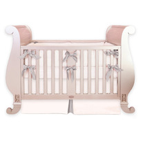 Custom Silk Crib Bedding - Single Pleat Skirt