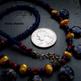 Water & Blossoms - freshwater pearl & cobalt millifiore floral glass necklace - Thumbnail 3