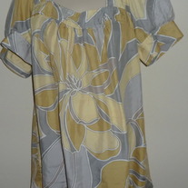 Yellow/Silver Silk Top-ANA Size 1X  CL413