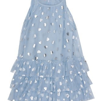 Biscotti Follow Your Heart Ruffled Hem Dress in Blue