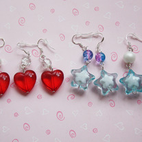 Star and hearts earrings