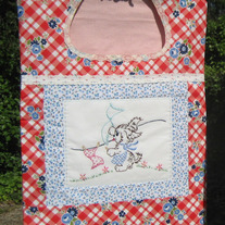 vintage inspired puppy clothespin bag