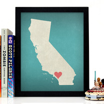 Image of California State LOVE, Giclee Art Print, 8 x 10 inches
