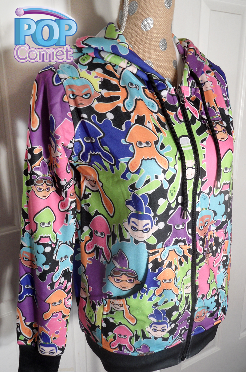 Kids Splatoon Inspired Jacket Zip up Jacket Hoodie Inkling Squid Kid