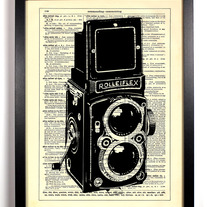 Image of Rolleiflex Camera, Vintage Dictionary Print, 8 x 10