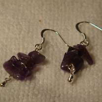 Amethyst Chip Dangle Earrings