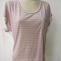Pink and Gray Striped Top