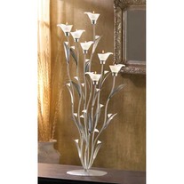 #12794 Silver Calla Lily Candleholder