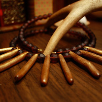 Calypso Coral and Glass Memory Wire Necklace