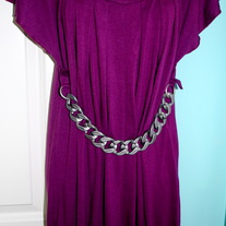 Purple Drape Pleated Chain Dress