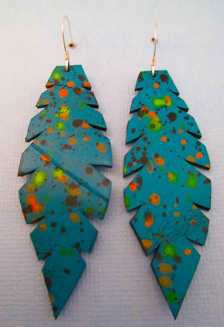 Critical Feather; Bike Tube Earrings With Hypoallergenic Sterling