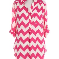 Fuchsia Chevron Blouse