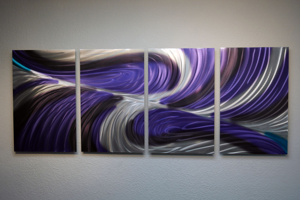 Echo Purple Abstract Metal Wall Art Contemporary Modern Decor