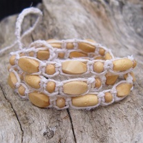 Macrame Hemp Bone Bead Wrap Bracelet