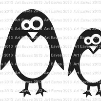 Penguin Family Car Decal Up to 5 Members