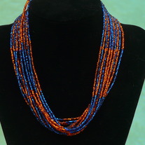 Florida Gator 12-Strand Necklace- Alternating Stripes
