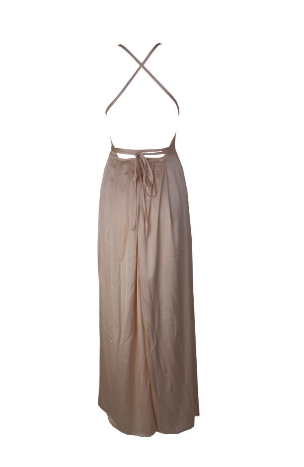 light pink maxi dress with slit