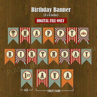 Vintage Circus Birthday Party Decorations Or Baby Shower Printable