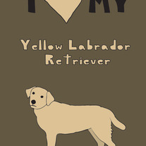 Yellow Labrador Retriever, 5x7 print