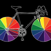Color wheels bike, 5x7