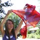 Red and Violet Silk Ikat Scarf - Thumbnail 1