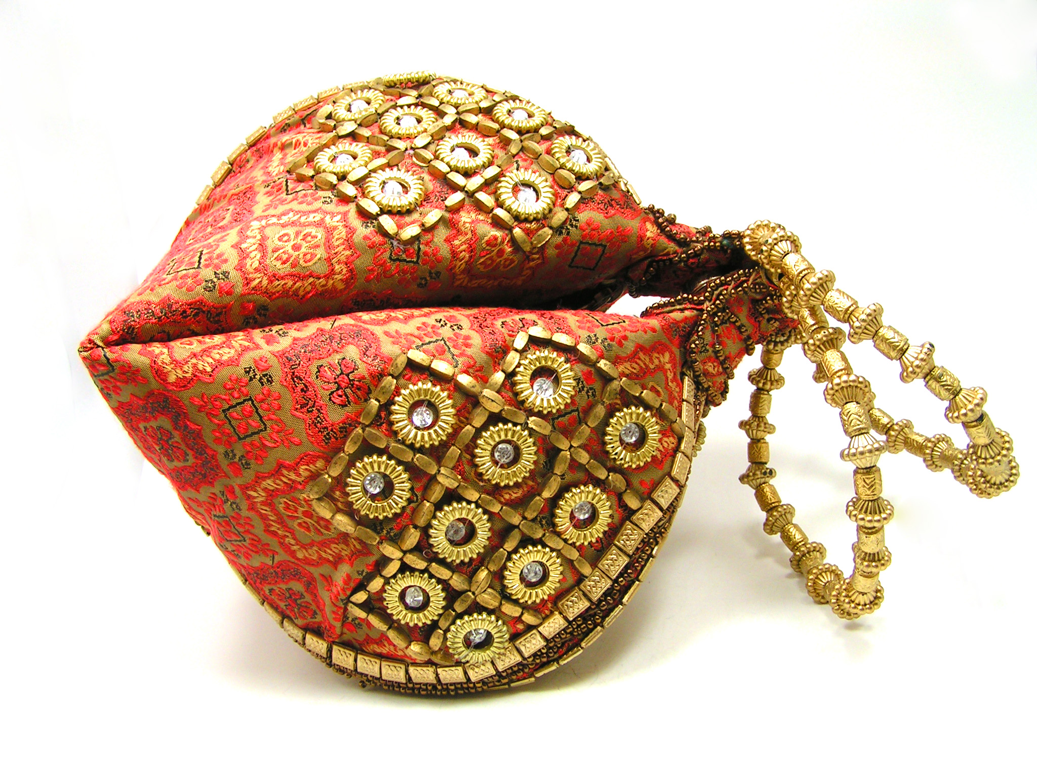 Contessa Boutique Fortune cookie beaded bag Persimmon Quilt