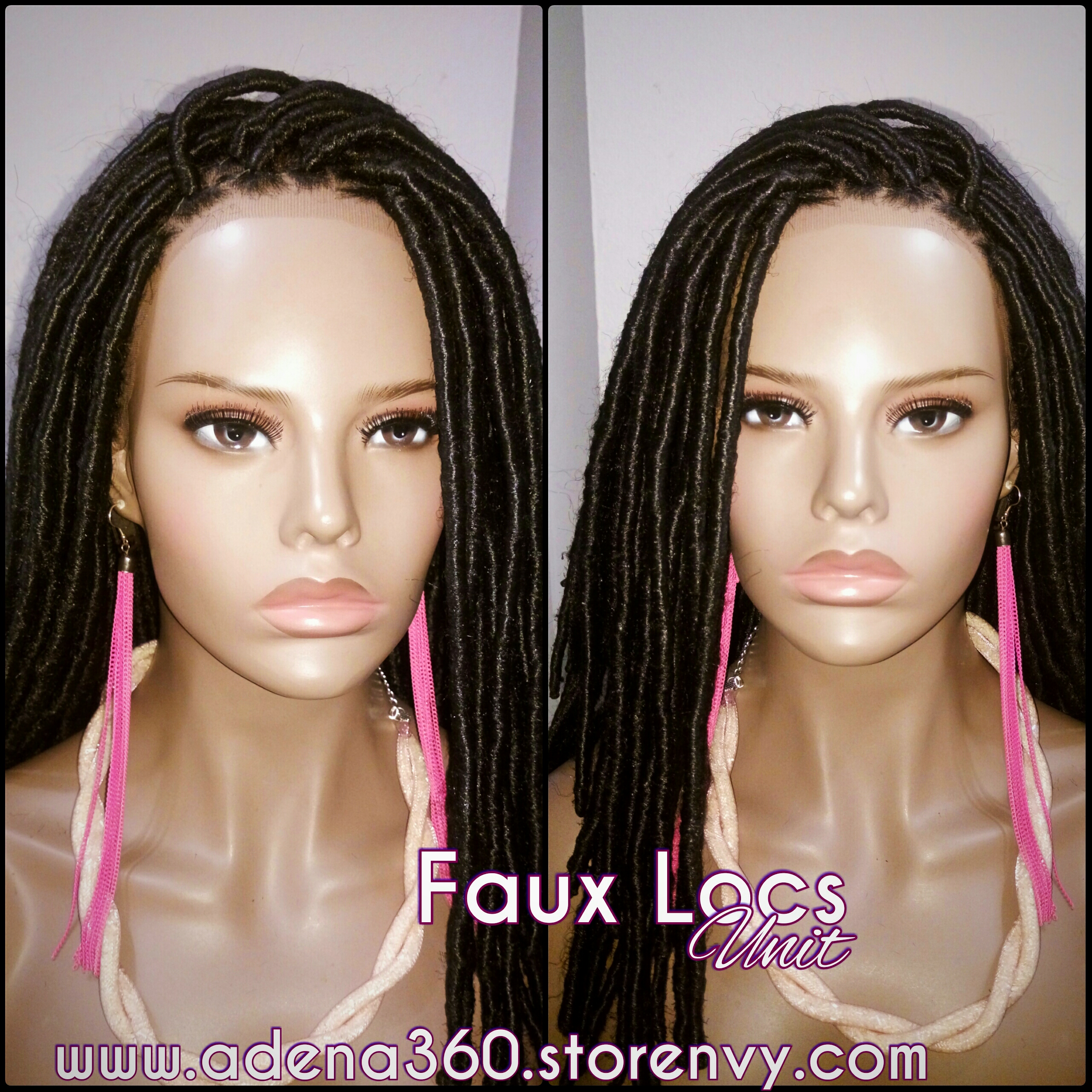 Faux Locs Lacefront Wig Mid Length Adena Faux Locs Lacefront Wig Mid Length Adena