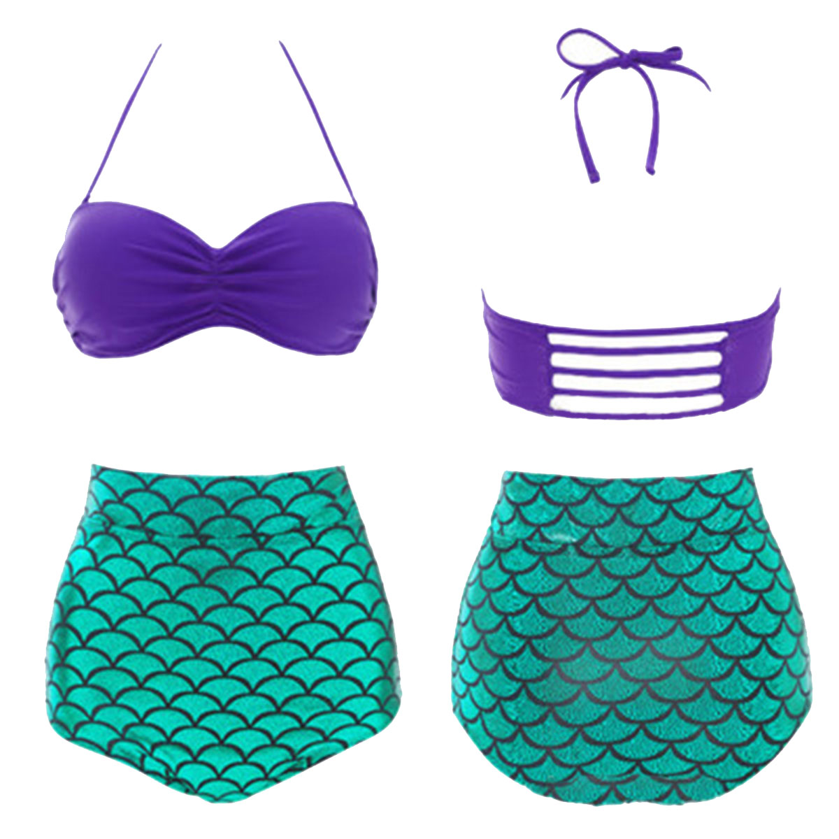 mermaid high waisted bikini