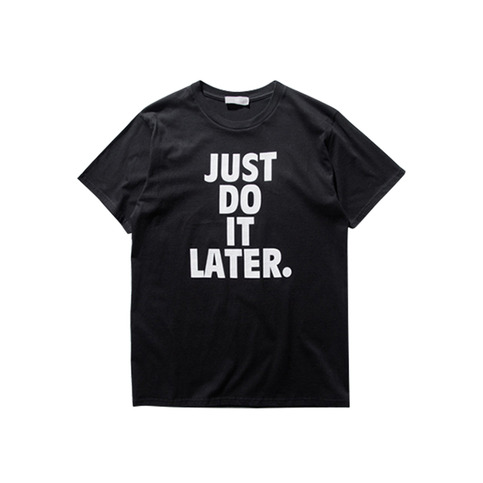 NIKE SPOOF JUST DO IT LATER T SHIRT IN BLACK on Storenvy