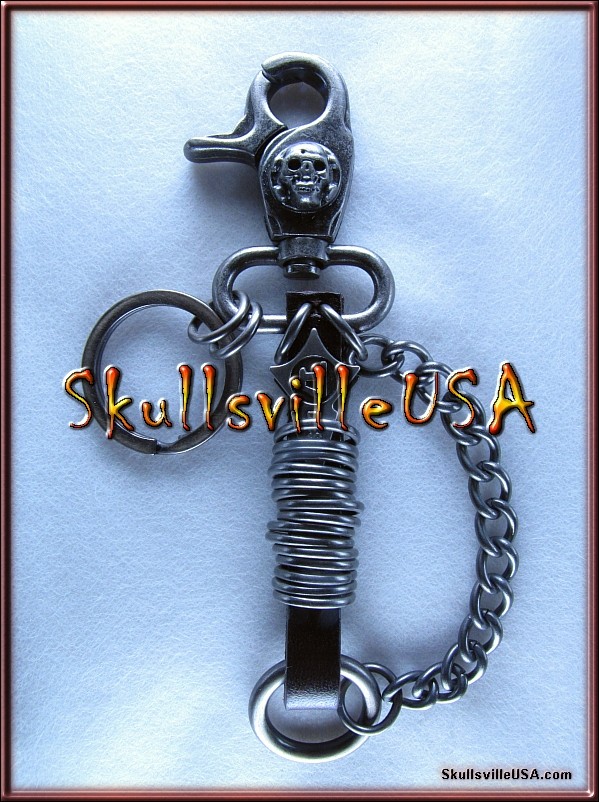 Diesel Skull Key Chain Leather & Metal · SkullsvilleUSA