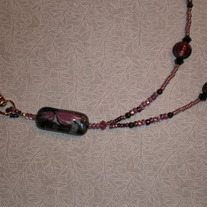 Beaded Lanyard Purple/Black