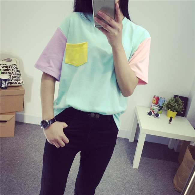 Pastel color block shirt (M-XXL) on Storenvy