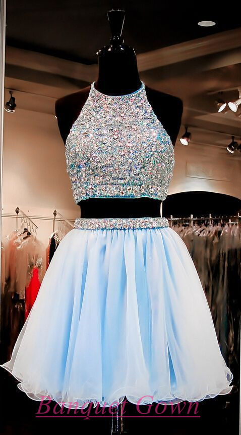 Rhinestone Blue Dresses