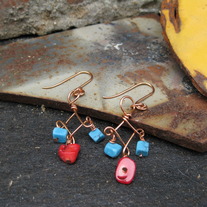 Turquoise & Coral Earrings