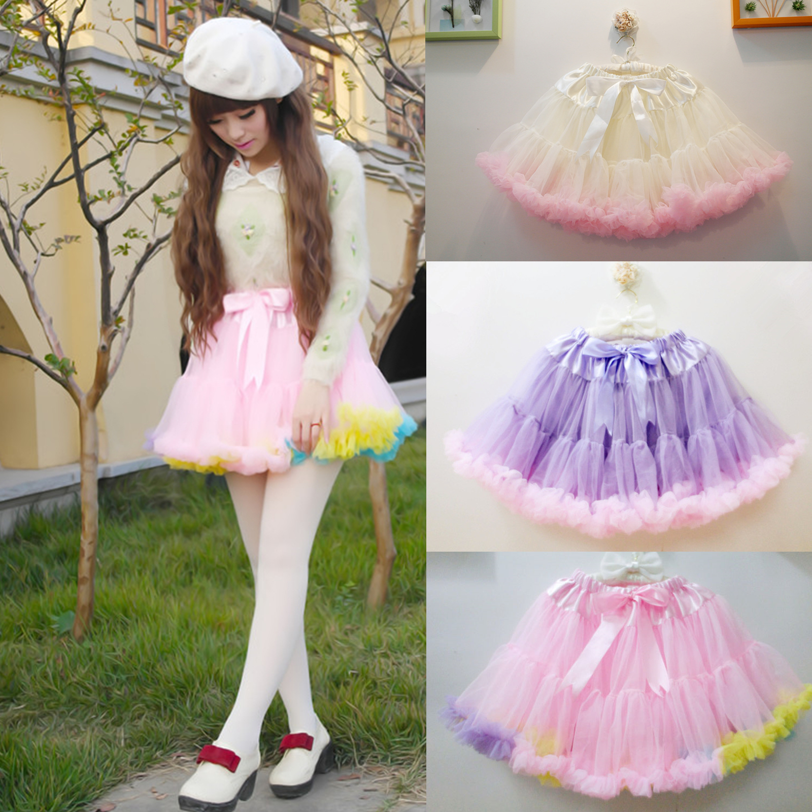 Lolita rainbow kawaii tutu skirt on Storenvy