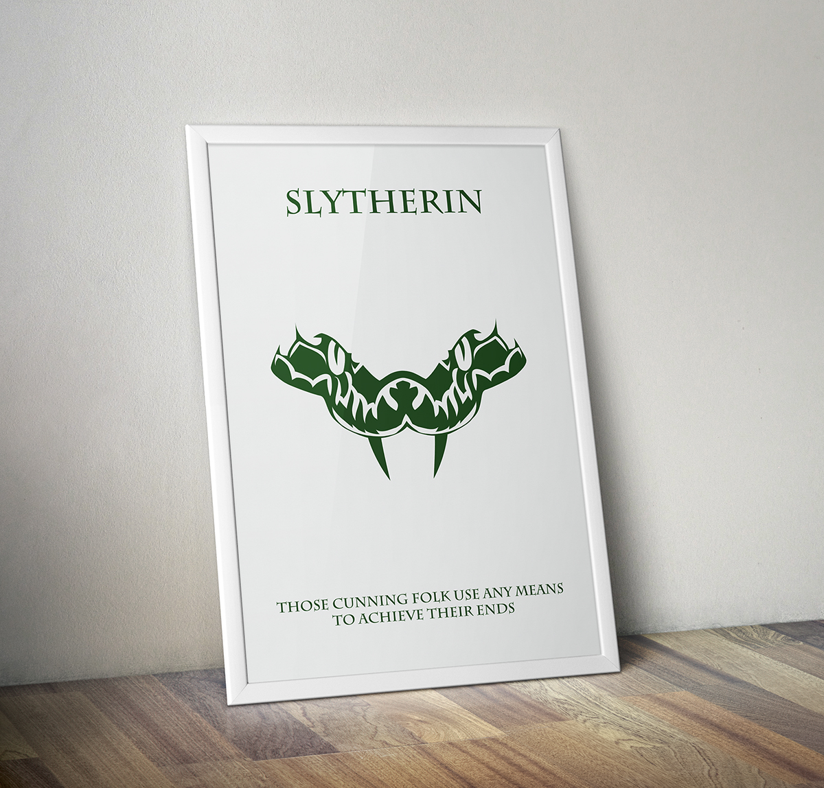 The Houses of Hogwarts: Slytherin Minimalist Harry Potter Poster on