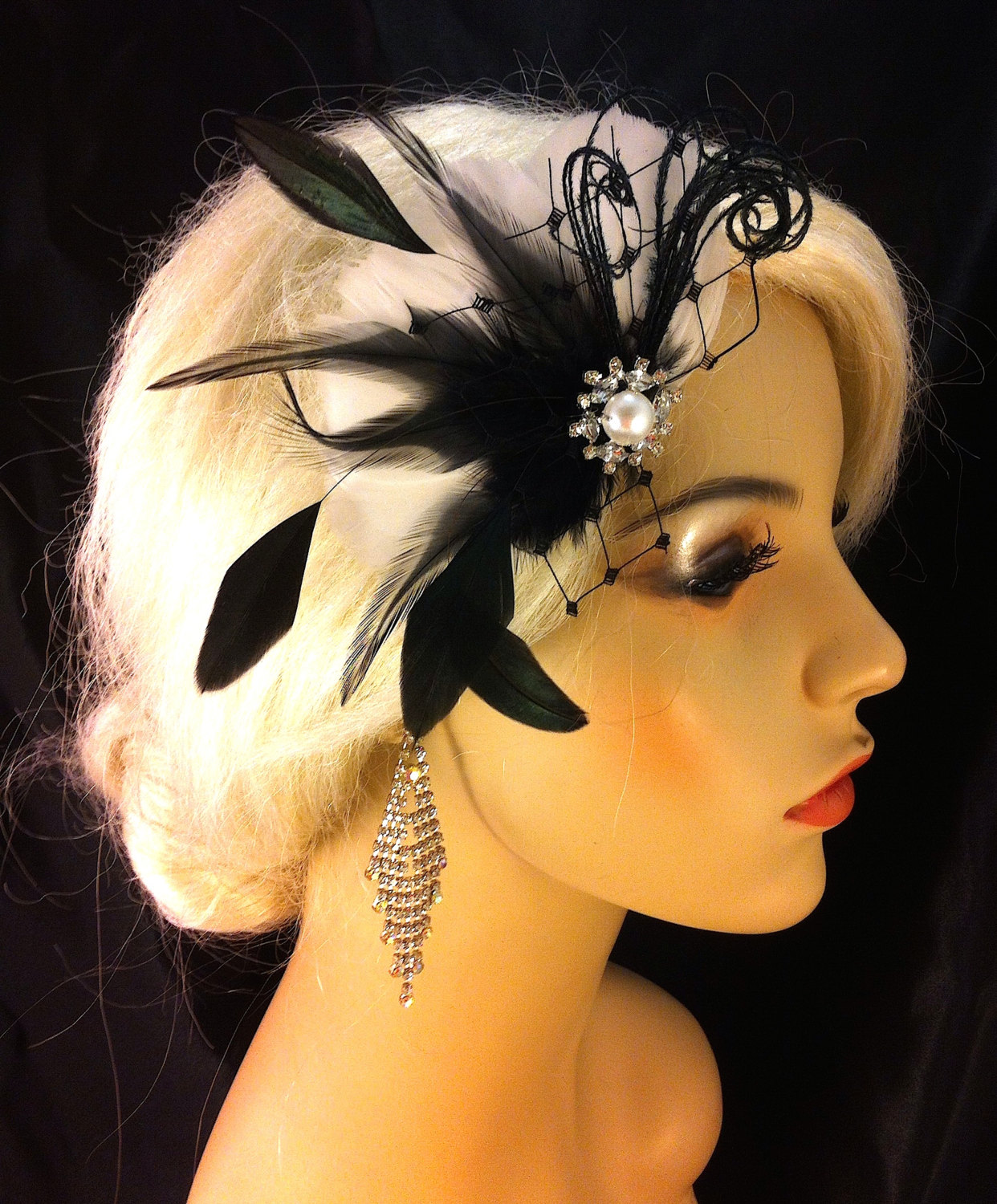 Wedding Hair Clip, Wedding Hair Accessories, Feather Hair Clip, Wedding Hair Fascinator, Bridal