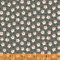 Fat Quarter Tea For Two Grey Flowers/371584