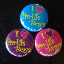"I (heart) Pro-Life Boys" Buttons (Multiple Colors)
