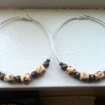 Large Beaded Hoop Earrings