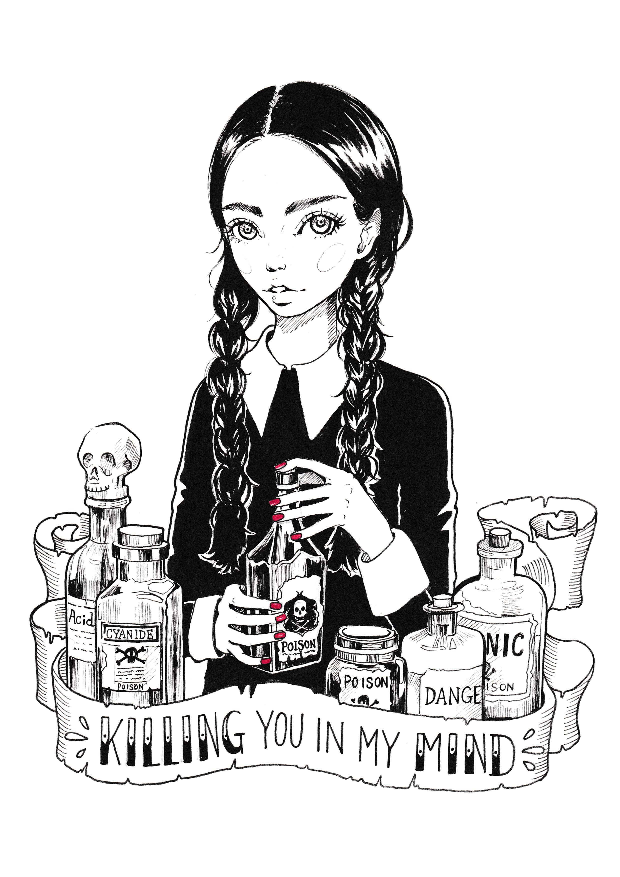 Wednesday Addams Addams Family Coloring Pages