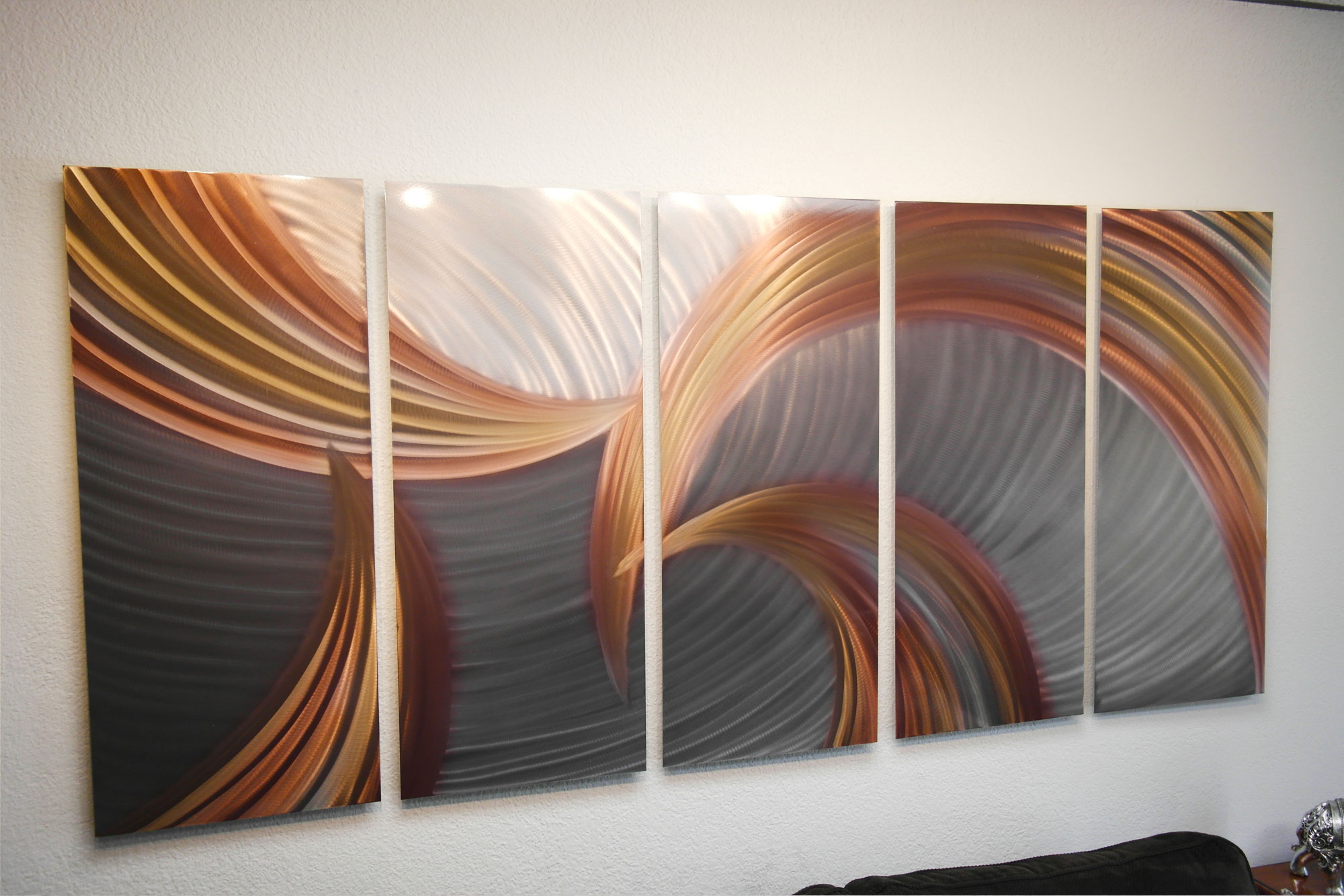 Metal Wall Art Tempest Bronze 36x79 Contemporary Modern Decor